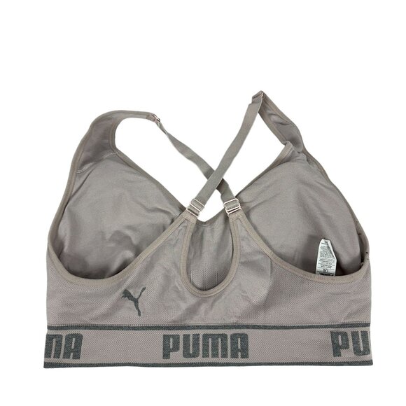 Puma Women's Sports Bra Size L Nylon/Spandex Blend Adjustable Straps Crossover - Picture 2 of 3